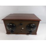 Antique mahogany cased radio receiver