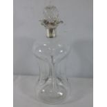 Antique dimple decanter with a HM silver collar