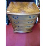 Bow front mahogany chest of 4