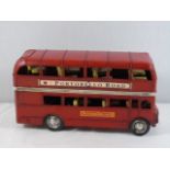 Tin model of a London double deck bus