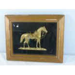 Gilt framed 3D horse figure approx. 17"