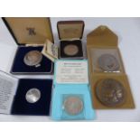 6 Various coins and medallions to include silver