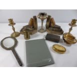 Interesting items to include brass ware, concord passport holder etc