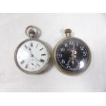 2 Vintage pocket watches 1 with military crows foot