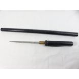 Stab stick with leather sheath and handle overall length approx. 24"