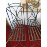 4 Metal framed chairs