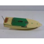 Vintage tin plate Hornby speed boat