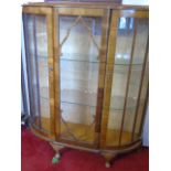 Vintage walnut display cabinet