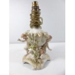 Capodimonte cherub decorated lamp base approx. 11" overall height