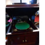 Mahogany cased console gramophone