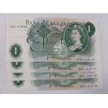 6 £1 notes (J Page) in consecutive order