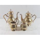 Brass 4 piece tea set