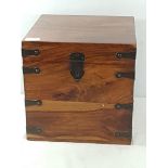 Hardwood box with hinged lid