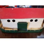 Wooden Noah's ark boat with wooden animal figures