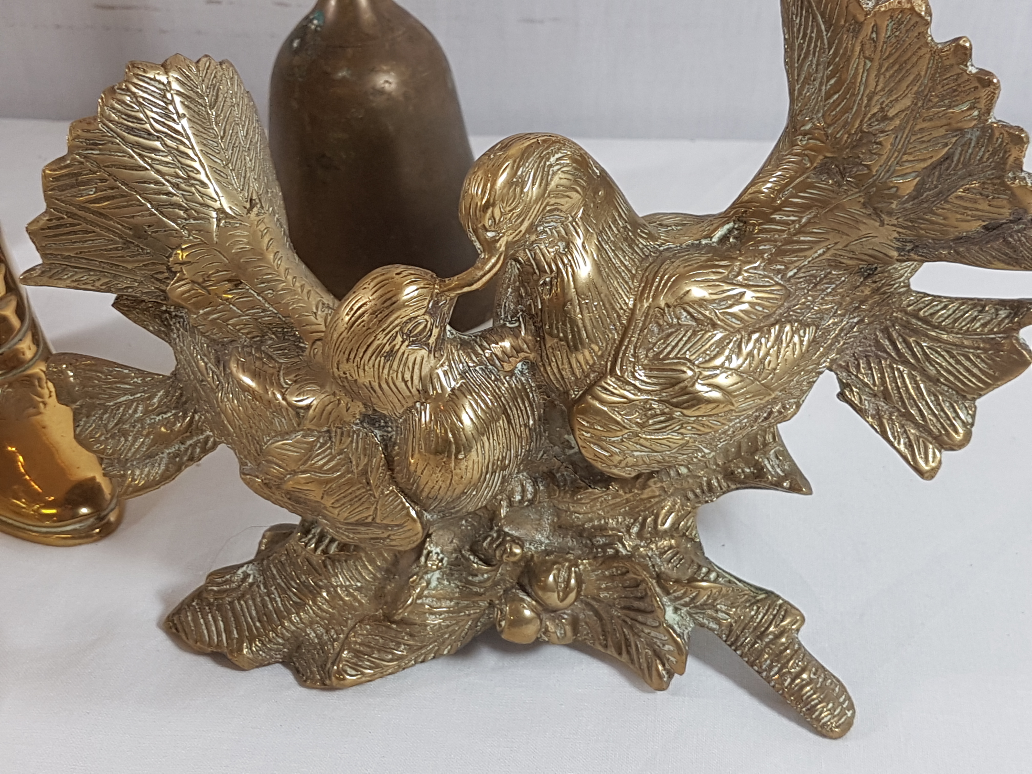 Brass animal figures etc, inc: eagle in flight - Image 2 of 2