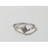 9ct White gold square diamond cluster ring