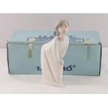 Lladro figure of a girl in bending pose complete with box