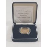 Silver proof 1998 Piedfort £2 coin with certificate