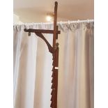 1930's oak standard lamp with raise and lower action ( gallows style)