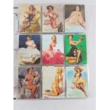 Large Folder of erotic and nude collectors cards including pin up girls