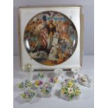 Boxed American bi-centenary collectors plate plus a collection of Royal Doulton posies etc