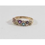 9ct Gold multi stone half hoop etertnity ring