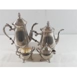 Silver plated 4 piece tea set