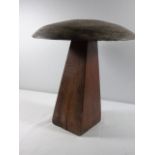 Artistic hard wood mushroom approx.11" tall