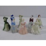 8 Miniture Wade lady figures