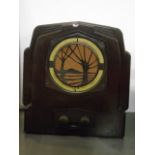 Vintage bakelite cased Ekco tree radio, complete with original back & knobs
