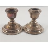 Pair of HM silver candlesticks approx. 2.5" high