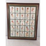 Framed Ryder Cup cigarette cards