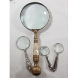 Large magnifying glass with 3 smaller examples