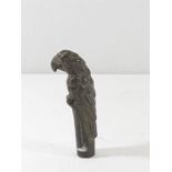 Cast bronze walking stick handle in form of a parrot