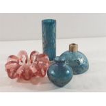 4 Pieces of various couloured glass