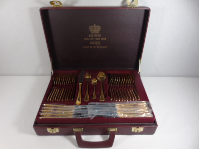 Cased Solingen cutlery set - complete, as new