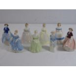 8 Miniture Wade lady figures