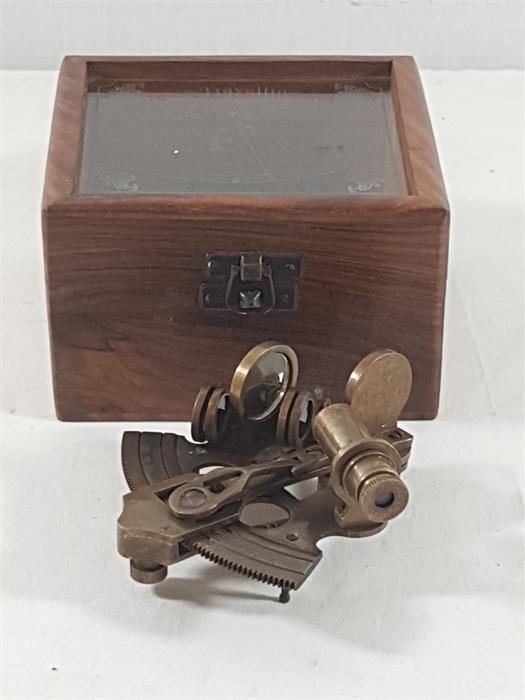 Wooden cased sextant