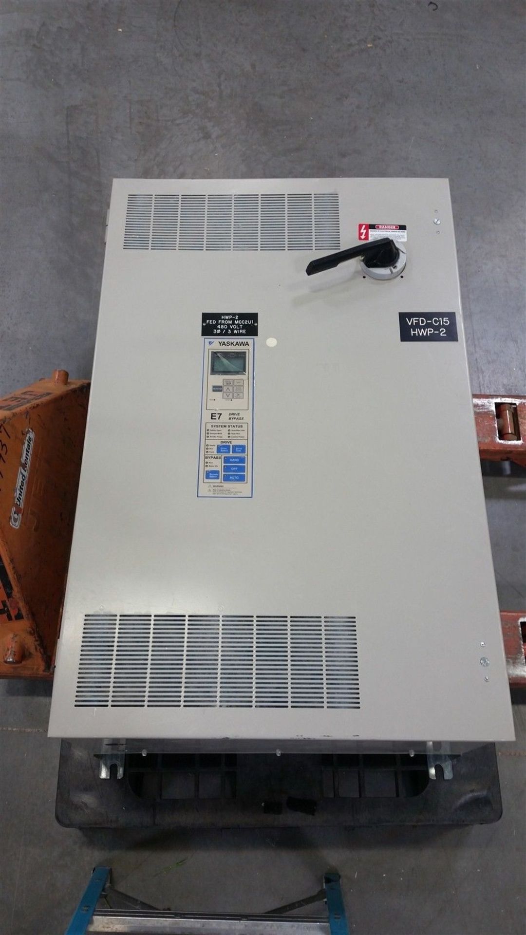 YASKAWA 50HP AC DRIVE/BYPASS SYSTEM IN ENCLOSURE