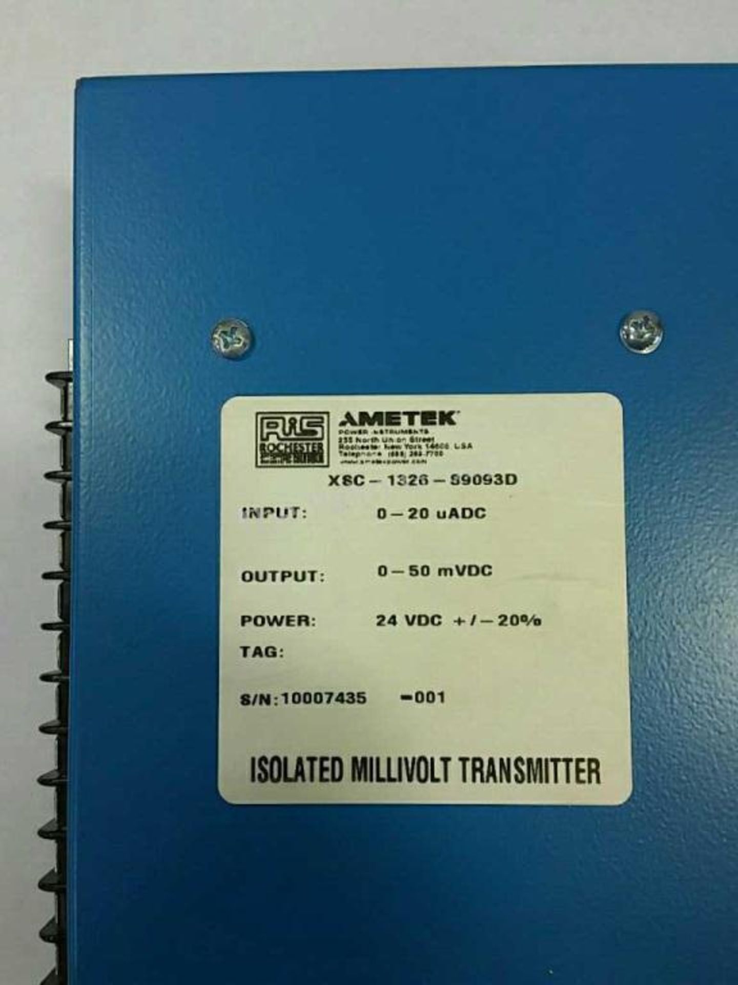 Unused Ametek/RIS isolated millivolt transmitter - Image 2 of 2