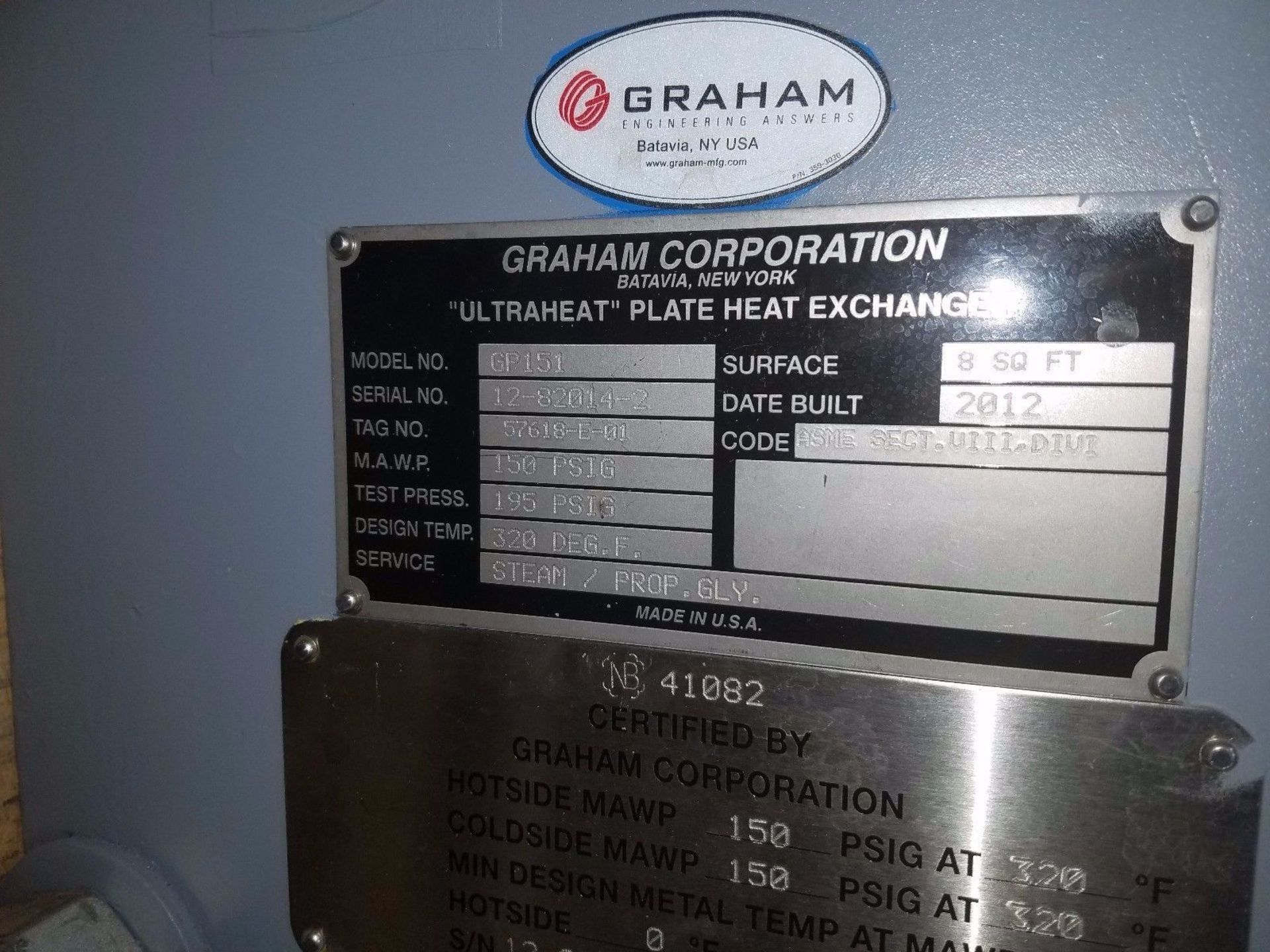 Graham Ultraheat Plate Heat Exchanger Gp151 - Image 2 of 2