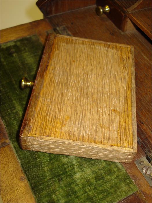 Miniature Furniture: A George II mahogany and chequerbanded bureau bookcase - Image 8 of 10