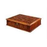 A large William & Mary walnut oyster veneered & sycamore banded lace box