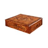 A William & Mary walnut and sycamore marquetry lace box