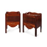 A pair of George III tray top Gentleman's bedside commodes