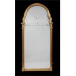 A Queen Anne carved giltwood pier mirror