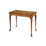 A George II cocuswood, walnut and banded side table