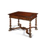 A 19th century William & Mary style walnut, floral marquetry and parcel gilt centre table