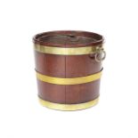 A George III mahogany and brass bound bucket