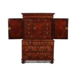 A William & Mary kingwood oyster veneered cabinet on chest attributed to Thomas Pistor